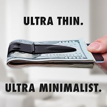 Mini Geneva Black Matte MoneyClamp®, The Only Money Clip that